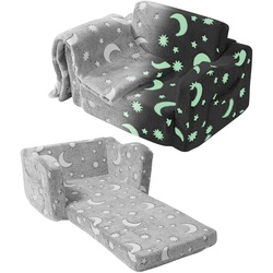 VEVOR Klappbarer Kindercouch Kindersofa 610 x 430 x 400 mm Kindersofa Kinderzimmer Softsofa, Spielsofa Kuschelecke 1 Kind, Kindersessel Kindermöbel Kinderstuhl Grau Schlafsesseln 20 kg Bettfunktion