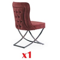 JVmoebel Esszimmerstuhl, Esszimmer Stühle Edelstahl Luxus Sessel Stuhl Rot Stühle Wohnzimmer rot