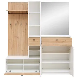 Garderobe Venlo 173 x 195 x 38 cm Weiß, Eiche