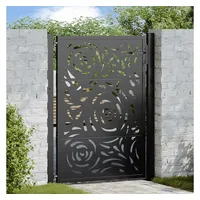 vidaXL Gartentor Schwarz 105x130 cm Stahl Flammen-Design
