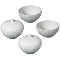 CHEF CUISINE Schalen 4er Set + 2 Deckel, Handwerklich,