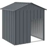 vidaXL Hundehütte mit Dach Anthrazit 117x103x123 cm Verzinkter Stahl