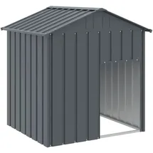 vidaXL Hundehütte mit Dach Anthrazit 117x103x123 cm Verzinkter Stahl