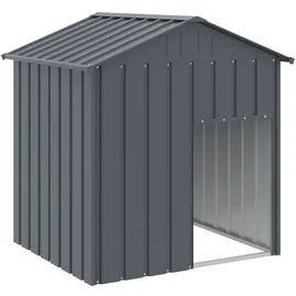 vidaXL Hundehütte mit Dach Anthrazit 117x103x123 cm Verzinkter Stahl