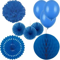 Partydeko blau Partyset Geburtstagsdeko Feier blaue Partyartikel Geburtstag Hochzeit