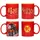 SD Toys Hogwarts Logos Tasse 0,3 l Rot 4 St.