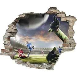 Wandtattoo QUEENCE "Fußball", bunt, T:0,1cm, Wandtattoos, Wandsticker, Wandbild, selbstklebend, 3D, Wanddurchbruch