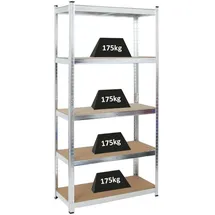 Proregal Schwerlastregal Stahl 180x90x40 cm silber