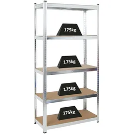Proregal Schwerlastregal Stahl 180x90x40 cm silber