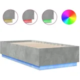 vidaXL Bettgestell mit LED Betongrau 100x200 cm Holzwerkstoff