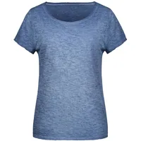James & Nicholson Damen Slub-T T-Shirt im Vintage-Look blau