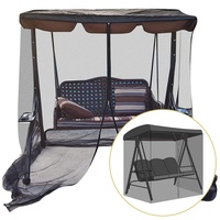Moskitonetz mit Reißverschluss für 2/3 Sitzer Hollywoodschaukel - Mückennetz Insektenschutz für Gartenschaukel Schaukelbank (Hollywoodschaukeln Nicht enthalten)(Size:185x125x205cm,Color:Schwarz)