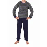NORMANN langarm Frottee Schlafanzug Pyjama Bündchen Streifen - 77089 in gelb | Gr.: 128
