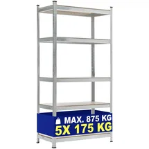 CLP Lagerregal 90x40x180 cm Silber, 90x40x180 cm
