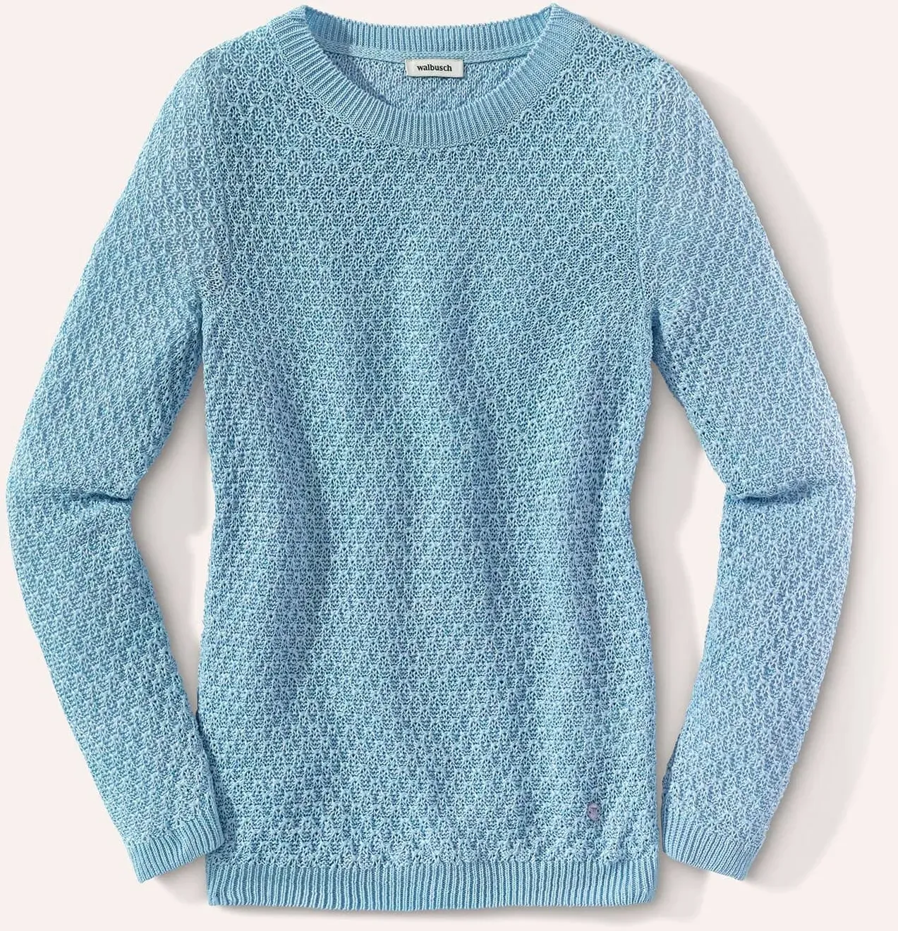 Walbusch Damen Edelgarn-Pullover Lino Blau