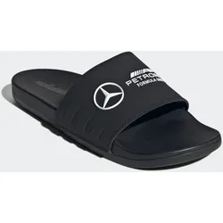 Badesandale ADIDAS PERFORMANCE "MERCEDES - AMG PETRONAS FORMULA ONE TEAM COMFORT ADILETTE", Gr. 48,5, schwarz-weiß (core schwarz, cloud weiß, core schwarz), Gummi, sportlich, Schuhe, Mercedes AMG Motorsport