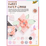 folia 11949 - Design Papier "Sweet Paper Crush", DIN A4, 165 g/m2, hot foil & glitter, 12 Blatt sortiert in 12 verschiedenen Motiven, hochwertig illustriertes Papier mit Glitterapplikation