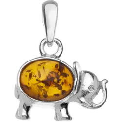 Ketten-Anhänger OSTSEE-SCHMUCK "Ostsee-Schmuck Anhänger Elefant Anhänger Elefant", weiß, Schmuckanhänger, Damen, 22 x 18mm, Silber 925 (Sterlingsilber), 2.4 g