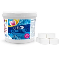 Chlortabletten für Pool 200g - Multitabs Pool 3 in 1 - Desinfektion Chlorung Pool - Pool Chemie - Pflege für Schwimmbad - 5 kg