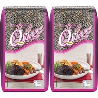 Q RICE Rice Berry – Schwarzer Jasminreis, aromatisch, exotisch, Ideal für asiatische Gerichte – 1 x 1 kg (Packung mit 2)