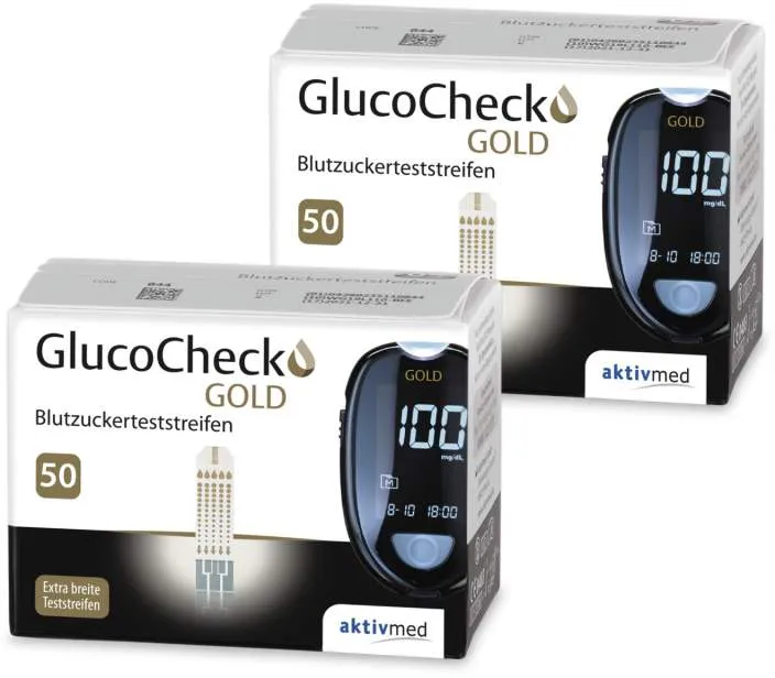 GlucoCheck Gold Blutzuckerteststreifen 2x50 St