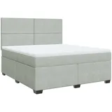 vidaXL Boxspringbett 180 x 200 cm Hellgrau