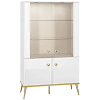 Ml meble Kleine Vitrine, Glamour-Stil, Glasvitrine Goldin 03 für