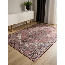 benuta Teppich George, rechteckig, Höhe: 5 mm, Vintage-Look, Kurzflor, Teppich Wohnzimmer, Schlafzimmer, Waschbar beige|bunt rechteckig | 200 cm x 300 cm x 5 mm