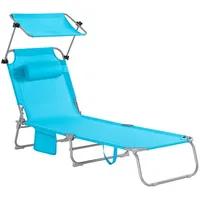 SoBuy Gartenliege OGS48 200 x 60 x 30 cm Blau
