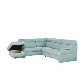 HIMOLLA Eckcouch Leder 2-Sitzer Blau