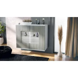 Vladon Kommode Grömitz 92,5 x 73,5 x 35 cm Weiß matt / Avola-Anthrazit