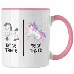 Trendation Tasse Trendation – Beste Tante Geschenk Tasse mit Spruch Kaffeetasse für Tante Coole Tante Einhorn rosa