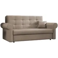 Mirjan24 Schlafsofa Viva Silver III mit Bettkasten, Bettsofa mit abgerundete Armlehnen, 3 Sitzer Polstersofa mit Schlaffunktion, Sofagarnitur inkl. Kissen, Sofa, Wohnlandschaft (Mono 232)