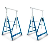 SCHEPPACH Teleskop-Arbeitsbock TUG200 Untergestell (2 Stück) | Max. Belastbarkeit 200 kg | Min. / max. Arbeitshöhe 800-1300 mm | Auflagebalken 680 mm | Standfläche 580 x 580 mm