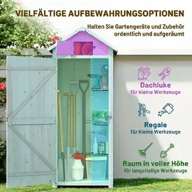 Outsunny Gartenschrank 0,77 x 0,54 m Hellblau+Grün