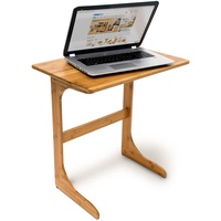 Betttisch Beistelltisch Laptop (62,5x60x40cm) Bambus Notebook-Tisch Couchtisch