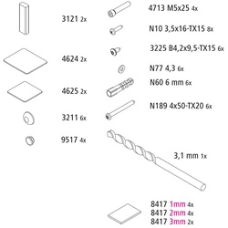 Kermi EBLI032 Set Montagekleinteile 2535802