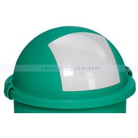 Mülleimer Deckel VAR Kopfteil für Pushbin 50 L grün Pushdeckel mit Einwurfklappe, aus Kunststoff