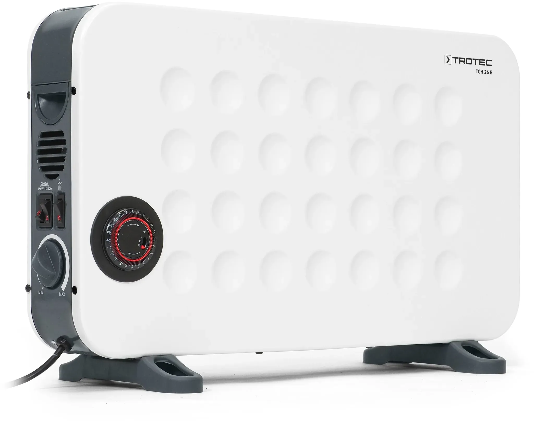 Trotec Convecteur électrique, 2 kW, pour pièces de 24 m2, 3 niveaux de puissance – TCH 26 E