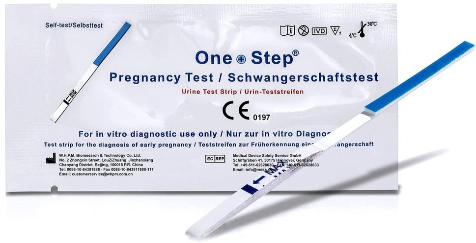 One+Step ultraempfindlicher Schwangerschaftstest - Frühschwangerschaftstest 10 miu/ml Teststreifen St