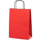 MAILmedia Papiertüte Gewundener Griff 240 x 110 x 330 mm, 8,7 L rot 200 Stück