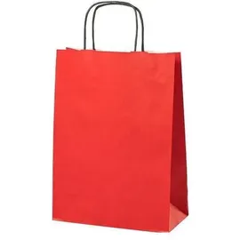 MAILmedia Papiertüte Gewundener Griff 240 x 110 x 330 mm, 8,7 L rot 200 Stück