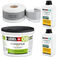 Level + Dichtset Flüssigfolie 12 kg Duschabdichtung Bad