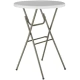 Tectake Stehtisch klappbar rund 80 x 110 cm Weiß