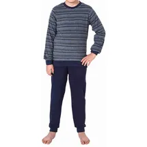 normann Pyjama Frottee Streifen blau 152
