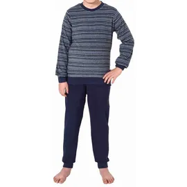 normann Pyjama Frottee Streifen blau 152