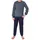 normann Pyjama Frottee Streifen blau 152