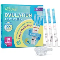 Accufast Ovulationstest 30 Stück Kinderwunsch LH Ovulationstest Kit, 99% Genauigkeit Extra Breite 5 mm LH Teststreifen, Eisprungtest zur Bestimmung der 2 Fruchtbarsten Tage bei Kinderwunsch