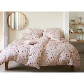 ELEGANTE Mako-Satin Bettwäsche Sorbet rosa 135 x 200 cm + 80 x 80 cm