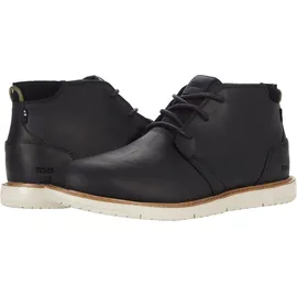 TOMS Navi Boot Herren Chukka Boot, Schwarzes, wasserabweisendes Leder, 39 EU
